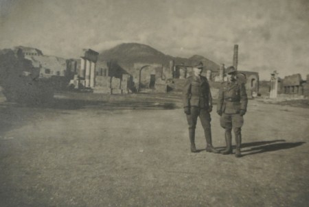 Edith's cousins, NAME and NAME, during the war, circa DATE.